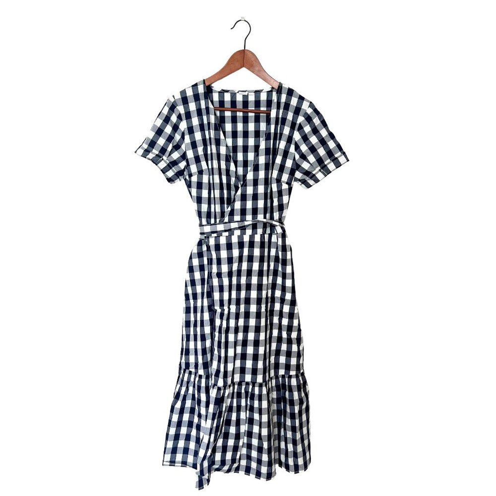 Gingham Wrap Midi Dress